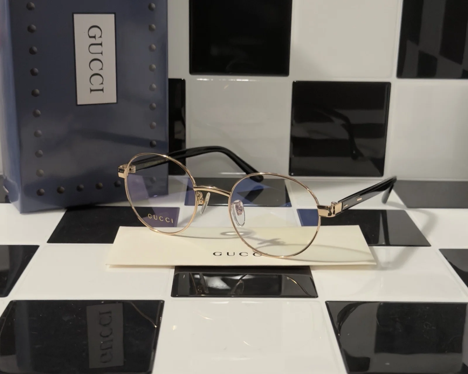 Gucci Demo Square Ladies Eyeglasses GG1423O 001 50 GG1423O 001 50 3