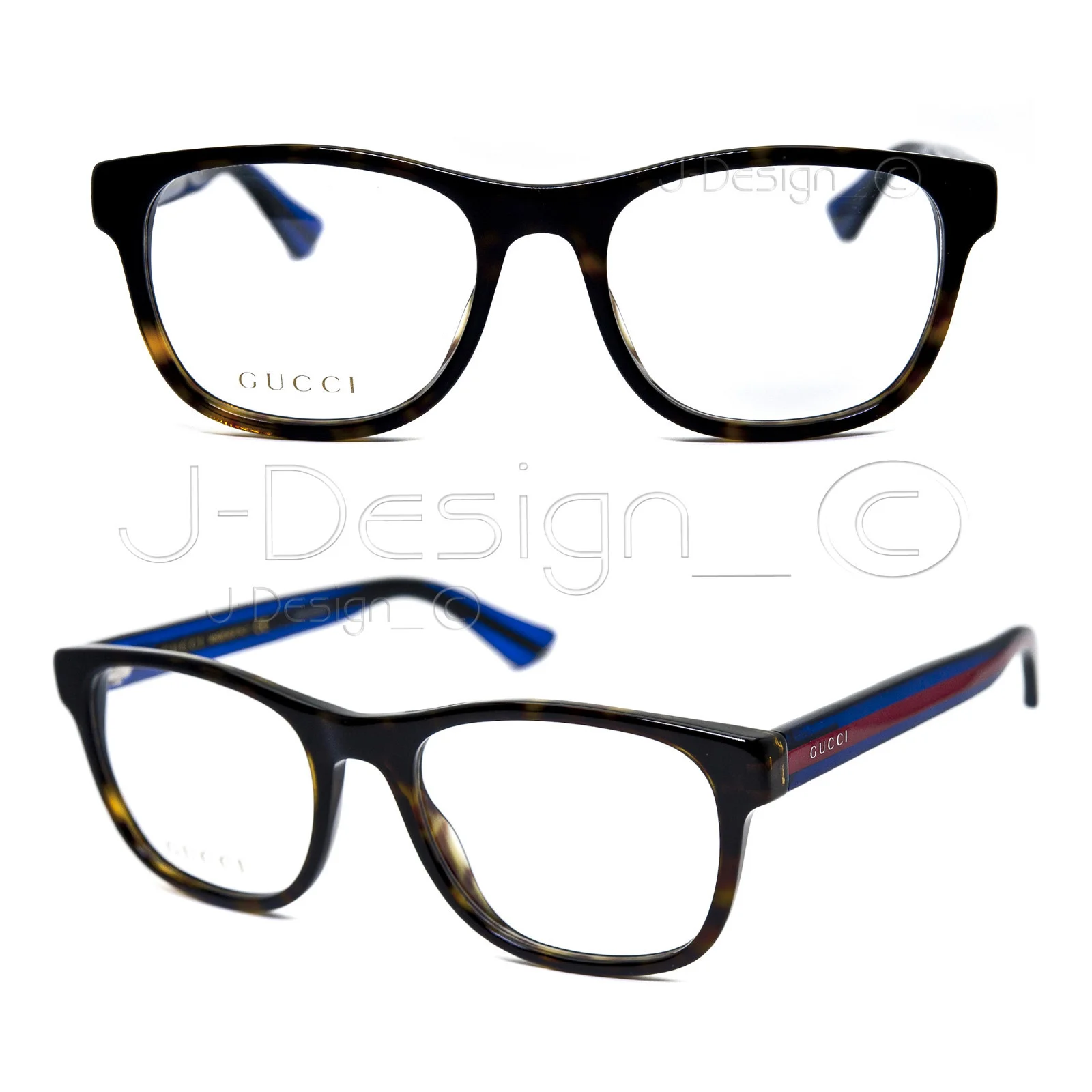 GUCCI GG 0004O 003 Dark Tortoise 53/19/145 Eyeglasses Made Italy