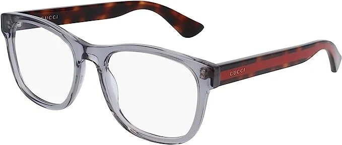 Gucci GG 0004O 004 53MM Cristal Gray Square Unisex Eyeglasses