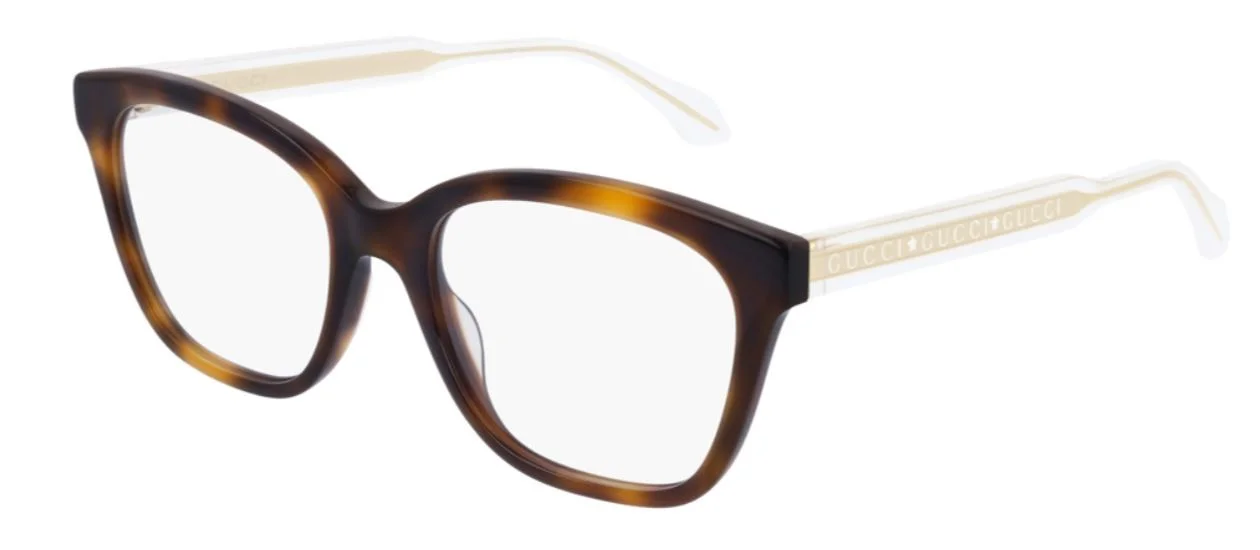 GUCCI GG0566O 002 Square Havana White Crystal Demo Lens 52 mm Women 2
