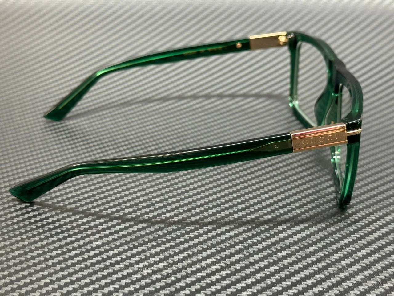 GUCCI GG1504O 007 Green Gold Unisex 56 mm Large Eyeglasses 2
