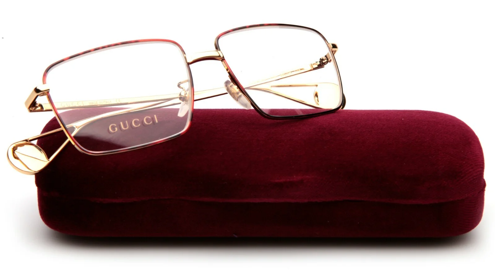 Gucci GG1585O 001 Gold Black 51mm Eyeglasses Frames Ships Today 4